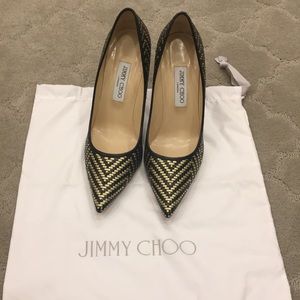 Jimmy Choo Black/gold Abel pump size 40